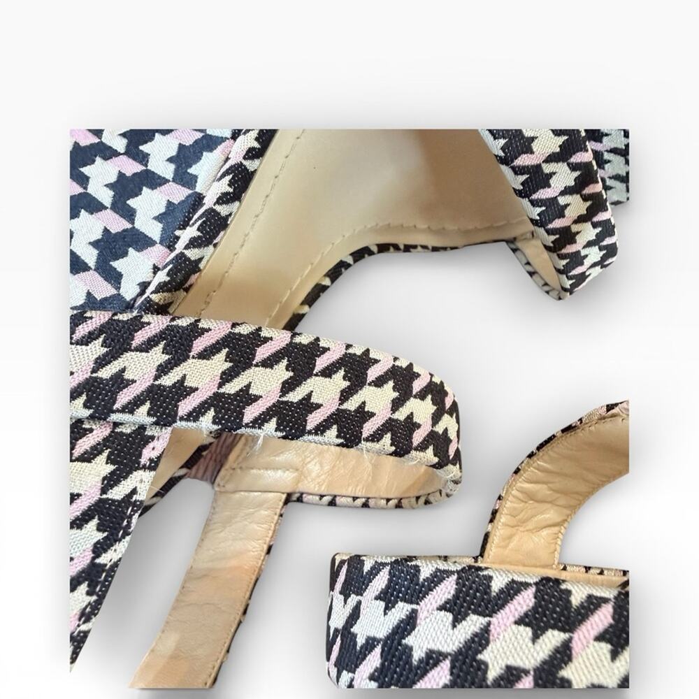 Christian Dior Volt Houndstooth Canvas Wedge Slingback Sandals EU 39 US 9 - Picture 10 of 16
